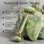 BAIMEI IcyMe Gua Sha & Jade Roller Set for Facial Sculpting and Relaxation | Cooling Face Roller & Guasha Tool for Face Depuffing & Jawline Definition, Beauty Skin Care Tool Gifts for Women–Green - Image 3
