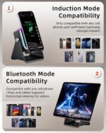 Induction Speaker 5-in-1 Wireless Bluetooth Audio for iPhone Android | No Pairing Needed, Adjustable Stand, RGB Light, Louder Sound, Emergency Phone Charging, Cool Tech Gift for Men, Women & Teens - Image 9
