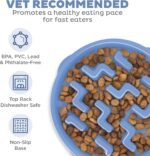 Outward Hound Fun Feeder Slo Bowl – Large 4‑Cup Capacity, Slow Feeding, Medium to Large Dogs, Non‑Slip, Blue, Notch Pattern - Image 4