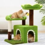 Sunflower Short Cat Tree with Cat Scratching Posts Small Cat Tower | Cat Condo,Cat Perch,Cat Bed 3-in-1 Cat Scratcher for Small Cats and Kittens - Image 9