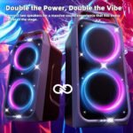 Foxdawn Party Bluetooth Speaker: 240W Peak Loud Sound, Deep Bass, 15H Playtime, Fast Charge, IPX4 Waterproof, TWS, Led Light Show, Large Portable Wireless Speakers for Outdoor, Camping, Backyard, Home - Image 8