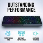 KLIM Chroma Wireless Keyboard – RGB Backlit Gaming, Rechargeable Battery, PC Keyboard, Durable & Water-Resistant, Compatible with PS4, PS5 & Mac - Black - Image 5
