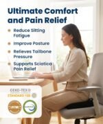 Everlasting Comfort Doctor Recommended Memory Foam Seat Cushion for Office Chairs & Car - Ergonomic Office Desk Accessories - Cushions for Tailbone Pain Relief, Sciatica (Black, Large) - Image 3