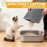 Pieviev Cat Litter Mat, Double-Layer Waterproof Litter Trap, 24" x 15" Gray | Honeycomb Design Catches Scattered Particles to Stop Tracking, Urineproof Base Protects Floors, Easy to Clean - Image 4