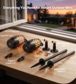 Outdoor Speakers with Ligths Gifts for Men Multi-Sync up to 100 Speakers | IPX5 Waterproof, HD Stereo Sound, Auto-Pairing, House Warming Gifts, Lanterns for Camp|Patio|Pool|Yard, Cool Stuff - Image 9