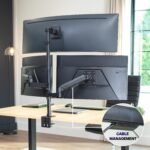 VIVO Triple Monitor Desk Mount, 32 to 49 inch Ultrawide Screens, One Fixed Screen and Two Mechanical Arms for Gaming and Office Setups, Max VESA 100x100, Holds up to 83.6 lbs, Black, STAND-V123TG - Image 10