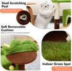 Sunflower Short Cat Tree with Cat Scratching Posts Small Cat Tower | Cat Condo,Cat Perch,Cat Bed 3-in-1 Cat Scratcher for Small Cats and Kittens - Image 5