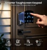 Veise VE027-L WiFi Smart Lock with Handles Set for Front Door, Matte Black | Remote APP Control, Fingerprint Voice & Fob Unlock, Touchscreen Keyless Entry Door Lock with Lever, No Hub Need, Auto Lock - Image 12
