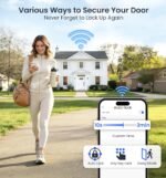 Veise VE012W WiFi Fingerprint Smart Lock for Front Door, Matte Black | App Remote, Built-in WiFi, Alexa & Google Compatible, Real-Time Alerts, Low Battery Alarm, Keyless Entry Keypad Deadbolt - Image 8
