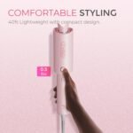 TYMO Automatic Rotating Curling Iron - TYMO CURLPRO Beach Waves Curling Wand, Portable Hair Curler, 500 Million Ionic, Dual Voltage & Lightweight for Travel, Ceramic Coating, 1 Inch, Pink - Image 8