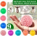 9 Pack Squeaky Dog Balls 2.5″ Dog Toys Balls for Small Medium Dogs Pet Puppy Chew Toys for Teething No Odor Durable Spiky Balls for Teeth Cleaning and Training for Small Dogs（Small） - Image 3