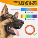 FUSOTO Dog Ring Toy, Indestructible Flying Discs for Throwing Catching, Water Floating Dog Training Ring for Medium Large Breeds (Orange - φ9 inches) - Image 7