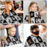 FEBSNOW Hair Cutting Cape Kit,Professional Barber Cape with Neck Duster Brush for Adults Waterproof Salon Cape with Adjustable Closure Snap Salon Barber Supplies 47x55 Inches(Black and White Plaid) - Image 6