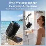Portable Bluetooth Speaker, IPX7 Waterproof Wireless Speaker with 20W Loud Stereo Sound, 15H Playtime & Beat-Synced RGB Light, Small Outdoor Speaker for Shower, Pool, Beach, Hiking and Gifts - Image 7