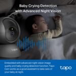 Tapo 1080p Pan/Tilt Security Camera for Baby Monitor, Pet Camera, C201 | Motion Detection, 2-Way Audio, Night Vision, Cloud & SD Card Storage, Works with Alexa & Google Home, Black - Image 6