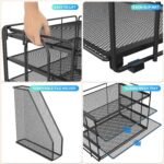 gianotter 4-Tier Paper Organizer With Magazine Holder, Desk Organizers and Accessories, Desk Accessories & Workspace Organizers, File Organizer for Office Supplies Storag (Black, 4-Tier) - Image 8