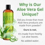 Seven Minerals Aloe Vera Gel with Freshly Cut Pure Organic Aloe - Big 12oz - Texas Grown, HighestQuality, Vegan, Unscented, Non-Sticky - After Sun, Skin & Face Moisturizer, Hair Mask - Image 5