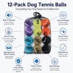 INSUM Squeaky Tennis Balls for Dogs, 2.0 Inch, 12 Pack Squeaky Dog Balls | Built in Squeaker, Durable, SGS Non-Toxic Test, Mini Tennis Balls for Small Breeds, with Mesh Bag - Image 7