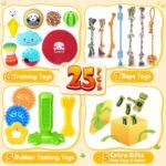 KIPRITII 25 Pack Various Dog Toys Set – Ideal for Teething, Entertainment & Interactive Play, Includes Puppy Toys, Rope Toys, Treat Balls and Squeaky Dog Toys - Image 3