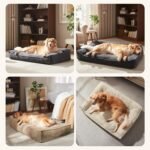 FURTIME XL Orthopedic Dog Beds Large Sized Dog, Extra Thick Supportive Comfort Pet Sofa, Ergonomic Slant Dog Couch Bed with Removable Washable Cover, Ultra Soft Surface & Non-Slip Bottom, Grey, 42" - Image 9