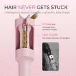 TYMO Automatic Rotating Curling Iron - TYMO CURLPRO Beach Waves Curling Wand, Portable Hair Curler, 500 Million Ionic, Dual Voltage & Lightweight for Travel, Ceramic Coating, 1 Inch, Pink - Image 6
