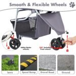 3 Wheel Pet Stroller for Dogs and Cats, Foldable, Lightweight and Durable, Ideal for Small to Medium Pets, Includes Storage Basket and Cup Holders | Lightweight and Durable, Ideal for Small to Medium Pets, Includes Storage Basket and Cup Holders, Grey - Image 7
