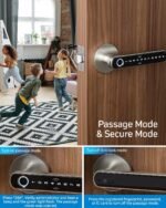 TMEZON Smart Door Lock Fingerprint, Keyless Entry Door Lock with Handle, APP/IC Cards/Codes/Keys/Fingerprints Biometric Electronic Keyless Entry Lock for Bedroom Home Hotel Office - Image 5