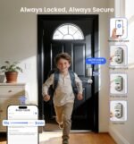 Veise VE012W-B Wi-Fi Fingerprint Smart Lock with Handle Set, Remote App Control, Keyless Entry Front Door Lever, Built-in WiFi No Hub Needed, Backlit Keypad Deadbolt, Auto-Locking, Satin Nickel - Image 8