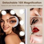 Vanity Mirror with Lights Lighted Makeup Mirror with 15 Dimmable LED Bulbs,3 Color Lighting Modes,USB Charging Port Touch Control,Sturdy Metal Frame Design 24x18 Inch,White - Image 8