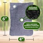 100g Bamboo Charcoal Bags (Pack of 10 Bags) - Activated Charcoal Odor Absorber - Reusable Bags for Homes, Cars, Closets, & Shoe Odor - Absorbs Odors & Moisture - Organic Sustainable Room Air Freshener - Image 3