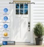 Veise KS02A Fingerprint Door Lock, Keypad Deadbolt, Matte Black | Keyless Entry, AI Fingerprint, 20 Codes, Auto Lock, Anti-Peeping Code, IP54 Waterproof, Electronic Deadbolt for Front Door - Image 6