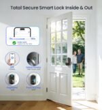 Veise VE018 Smart Knob Handle Lock - Fingerprint, App Control, Keyless Entry for Front Door and Bedroom, Electronic Digital Keypad, Auto Lock, Remote Access Sharing, Easy Installation, Matte Black - Image 7