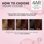 L'Oreal Paris Excellence Crème Permanent Hair Dye, Triple Care Hair Color with Hyaluronic Acid for 100% Gray Coverage, 4AR Dark Chocolate Brown, 1 Kit (Packaging May Vary) - Image 9