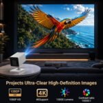 【Built-in APPS】Mini Projector With Wifi And Bluetooth, 1080P 4K Support Portable Projector, Movie Projector for Bedroom, Compatible with Smartphones/TV Stick/iPad/PS5/Laptop/HDMI/USB - Image 4