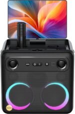Ikarao Smart Karaoke Machine for Adults - with Lyrics Display, 32GB Karaoke Tablet, 2 Wireless Mics, Professional Karaoke System, 300W Peak Power, 4 DJ Lights, Karaoke Speaker for Any Occasion - Image 2