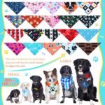 Huhumy 100 Pcs Paw Dog Bandanas Bulk Pet Bibs Colorful Triangle Scarf Paw Pattern Pet Bandanas for Medium Large Dogs Holiday Summer Birthday Costume Decor - Image 4