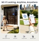 Veise VE027-L WiFi Smart Lock with Handles Set for Front Door, Matte Black | Remote APP Control, Fingerprint Voice & Fob Unlock, Touchscreen Keyless Entry Door Lock with Lever, No Hub Need, Auto Lock - Image 8
