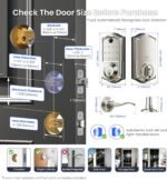 Veise VE017-L Fingerprint Smart Lock with Lever Handles, App Control, Keyless Entry Front Door Lock Set, Electronic Digital Keypad Deadbolt, Remote Grant, Emergency Power Port, Auto Lock, Satin Nickel - Image 10