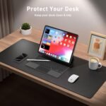 Aothia Leather Office Desk Pad Protector, Non-Slip PU Leather Desk Blotter, Waterproof Laptop Writing Mouse Pad for Office and Home, Black, 31.5" x 15.7" - Image 4