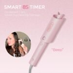 TYMO Automatic Rotating Curling Iron - TYMO CURLPRO Beach Waves Curling Wand, Portable Hair Curler, 500 Million Ionic, Dual Voltage & Lightweight for Travel, Ceramic Coating, 1 Inch, Pink - Image 7