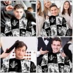 FEBSNOW Hair Cutting Cape Kit,Professional Barber Cape with Neck Duster Brush for Adults Waterproof Salon Cape with Adjustable Closure Snap Salon Barber Supplies 47x55 Inches(Black and White Plaid) - Image 8