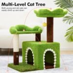 Sunflower Short Cat Tree with Cat Scratching Posts Small Cat Tower | Cat Condo,Cat Perch,Cat Bed 3-in-1 Cat Scratcher for Small Cats and Kittens - Image 6