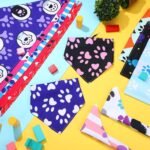 Huhumy 100 Pcs Paw Dog Bandanas Bulk Pet Bibs Colorful Triangle Scarf Paw Pattern Pet Bandanas for Medium Large Dogs Holiday Summer Birthday Costume Decor - Image 6