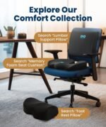 Everlasting Comfort Doctor Recommended Memory Foam Seat Cushion for Office Chairs & Car - Ergonomic Office Desk Accessories - Cushions for Tailbone Pain Relief, Sciatica (Black, Large) - Image 9