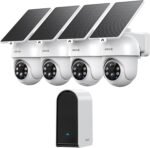 ANSQUE Security Cameras Wireless Outdoor Home System, 4 Camera Kit, No Subscription Fees, Solar Powered, Local Storage, 365-Day Battery Life, 360°PTZ Surveillance, Auto Tracking, 2K Color Night Vision - Image 2