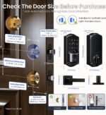 Veise VE027-L WiFi Smart Lock with Handles Set for Front Door, Matte Black | Remote APP Control, Fingerprint Voice & Fob Unlock, Touchscreen Keyless Entry Door Lock with Lever, No Hub Need, Auto Lock - Image 15