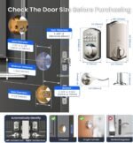 Veise VE012W-B Wi-Fi Fingerprint Smart Lock with Handle Set, Remote App Control, Keyless Entry Front Door Lever, Built-in WiFi No Hub Needed, Backlit Keypad Deadbolt, Auto-Locking, Satin Nickel - Image 10