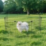 Amazon Basics Foldable Octagonal Metal Exercise Pen for Dogs, Indoor/Outdoor, Single Door, 8 Panels, 24" Height, Extra Small, Easy to Assemble, Black - Image 8