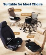 Everlasting Comfort Doctor Recommended Memory Foam Seat Cushion for Office Chairs & Car - Ergonomic Office Desk Accessories - Cushions for Tailbone Pain Relief, Sciatica (Black, Large) - Image 6