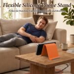 Portable Flexible Silicone Aluminum Phone Stand, Foldable Bendable Adjustable Holder with Anti-Slip Design, Multi-Angle Desktop Stand for Phone Tablet Laptop, Home Office Travel Accessories - Image 4